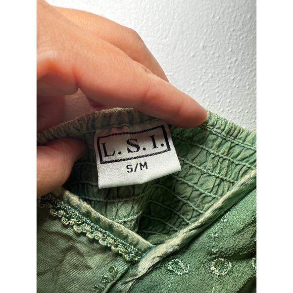 L.S.I green vintage ruffle fairy grunge y2k tank top womens fairygoth festival - Picture 3 of 8